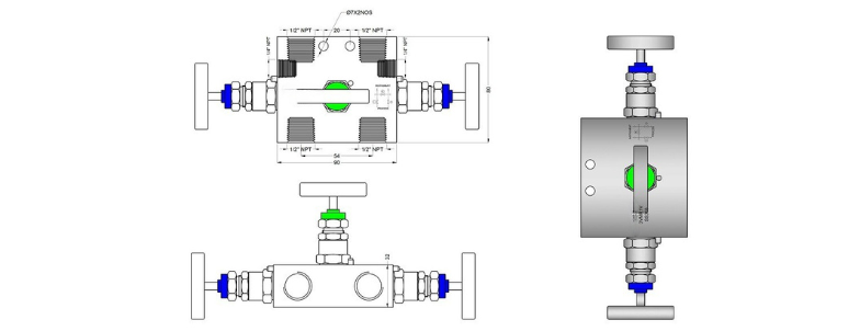 Pipe Gauge 90° Syphon Main View